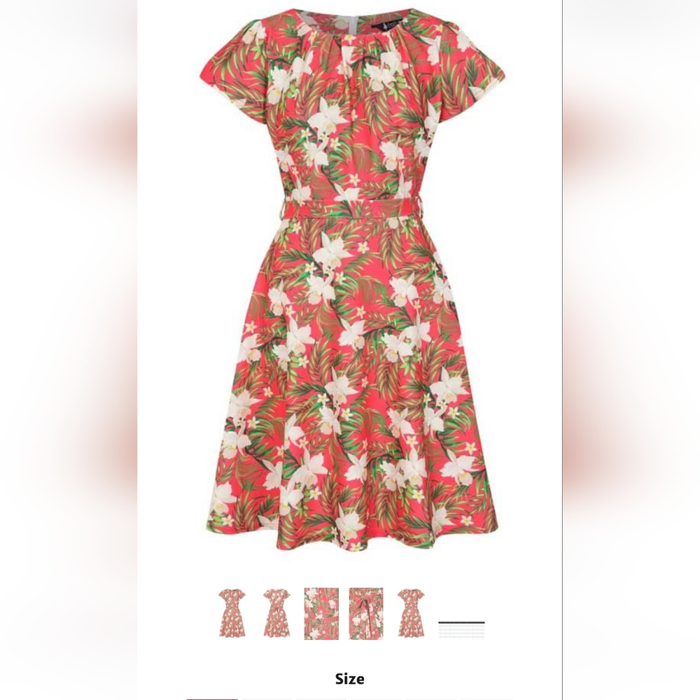 Lady Vintage Day Dress In Fiji Print NWT UK18